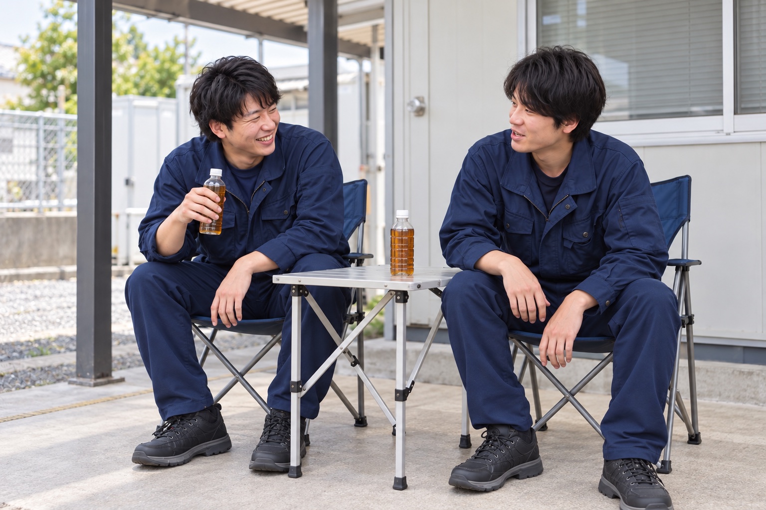 作業の合間に談笑するイメージ
